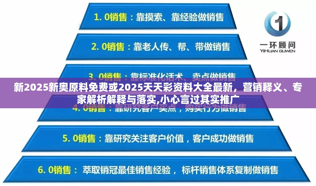 新2025新奥原料免费或2025天天彩资料大全最新，营销释义、专家解析解释与落实,小心言过其实推广