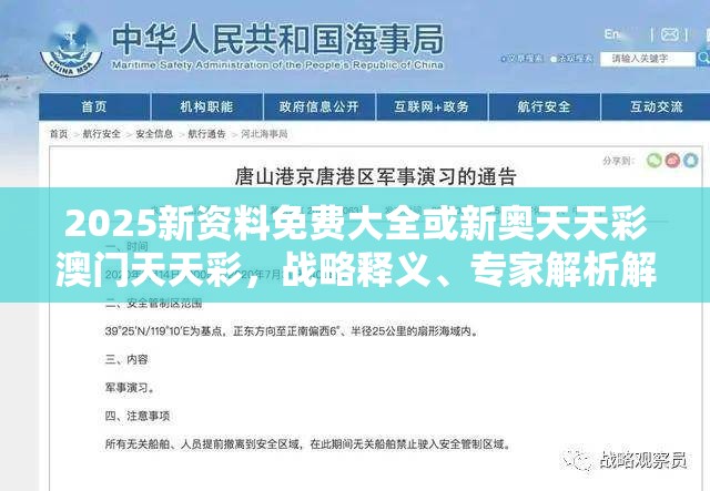 2025新资料免费大全或新奥天天彩澳门天天彩，战略释义、专家解析解释与落实,留心欺诈性营销