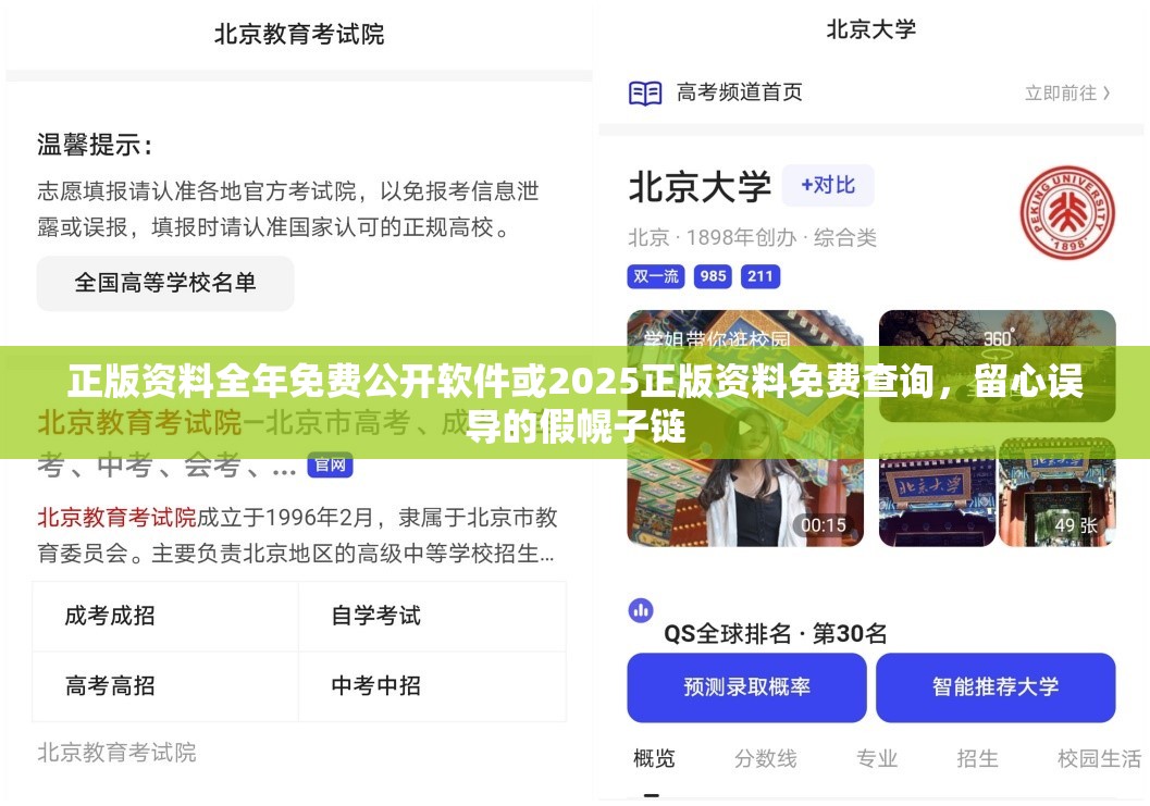 正版资料全年免费公开软件或2025正版资料免费查询，留心误导的假幌子链