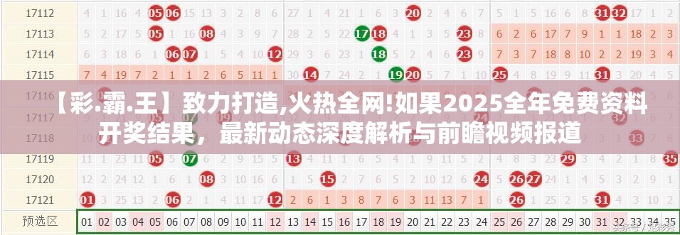 【彩.霸.王】致力打造,火热全网!如果2025全年免费资料开奖结果，最新动态深度解析与前瞻视频报道